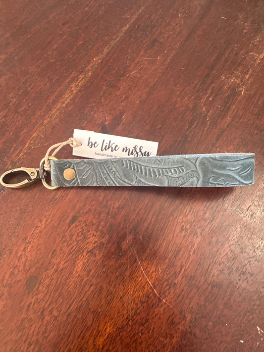 Leather keychain wristlet