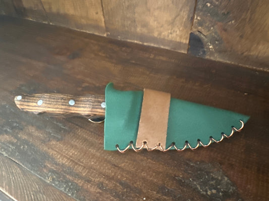 Knife with Leather Sheath